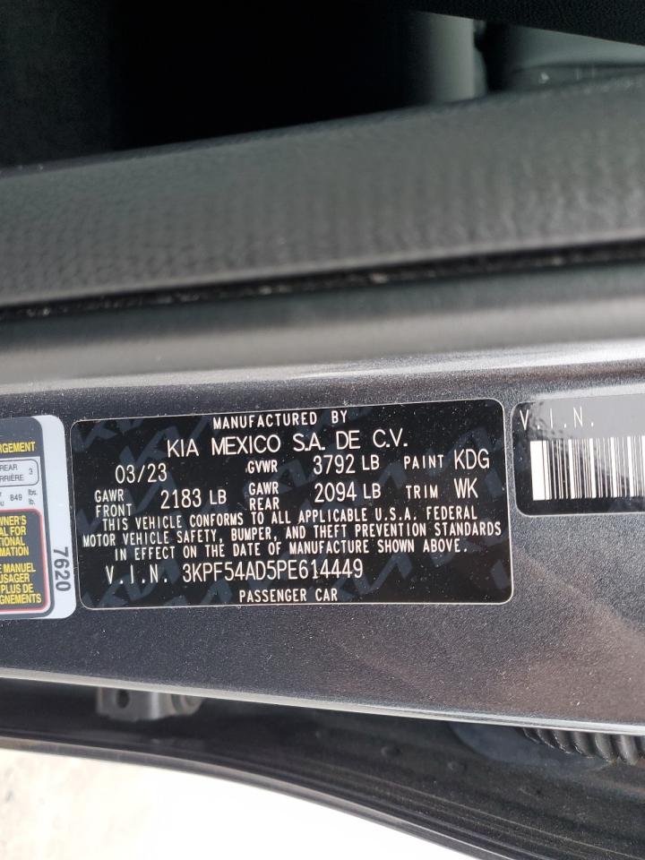 2023 KIA FORTE GT LINE VIN:3KPF54AD5PE614449