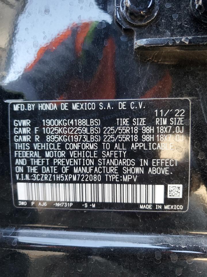 2023 HONDA HR-V SPORT VIN:3CZRZ1H5XPM722080