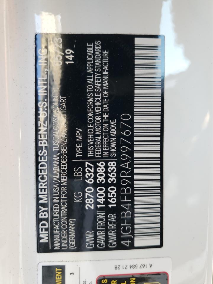 2024 MERCEDES-BENZ GLE 350 4MATIC VIN:4JGFB4FB9RA997670