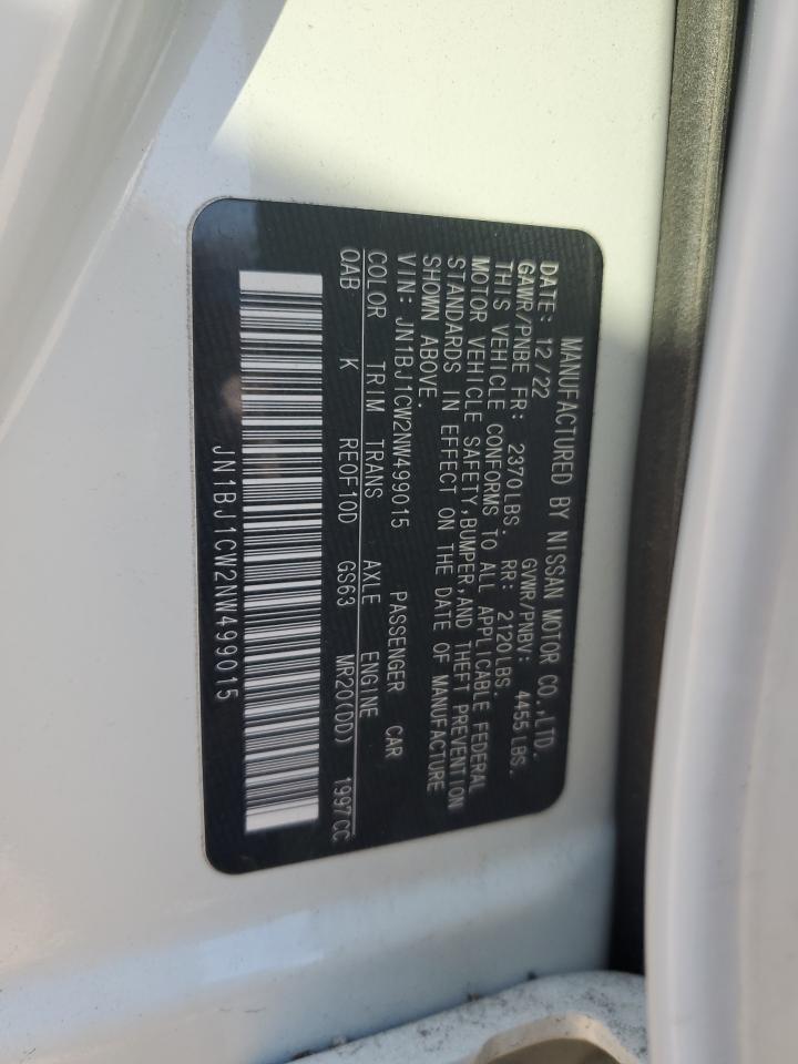 2022 NISSAN ROGUE SPORT SL VIN:JN1BJ1CW2NW499015
