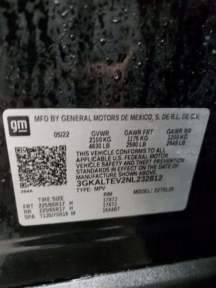 2022 GMC TERRAIN SLE VIN:3GKALTEV2NL232812