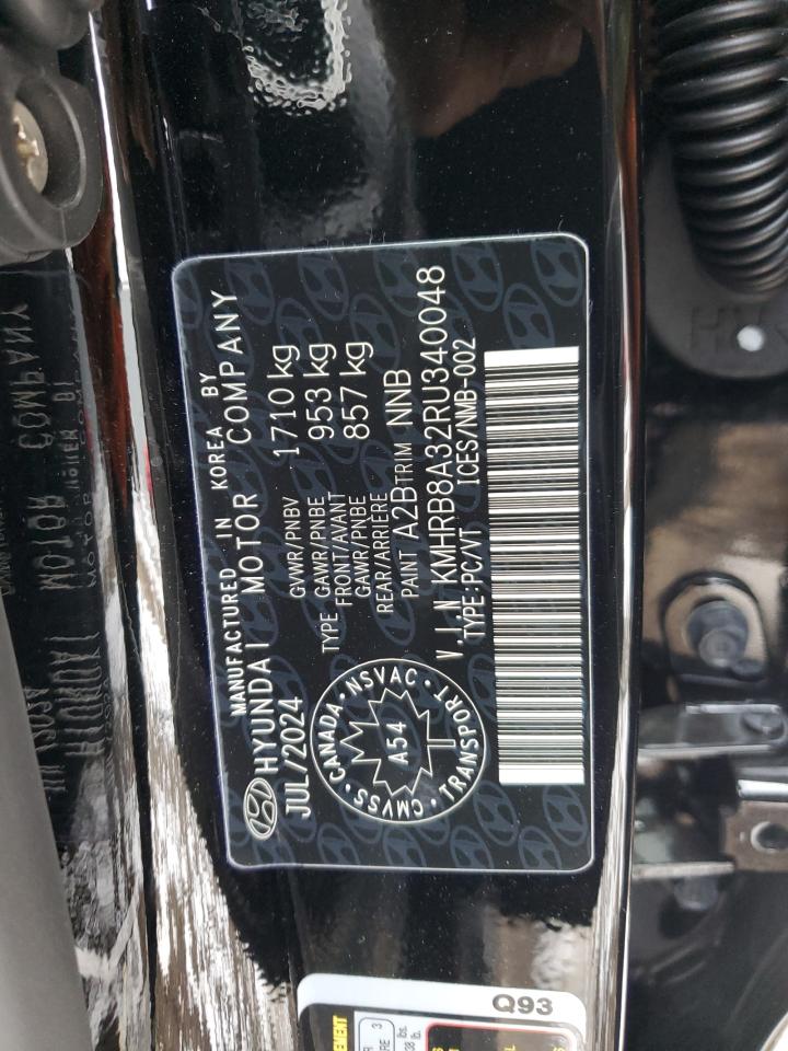 2024 HYUNDAI VENUE SE VIN:KMHRB8A32RU340048