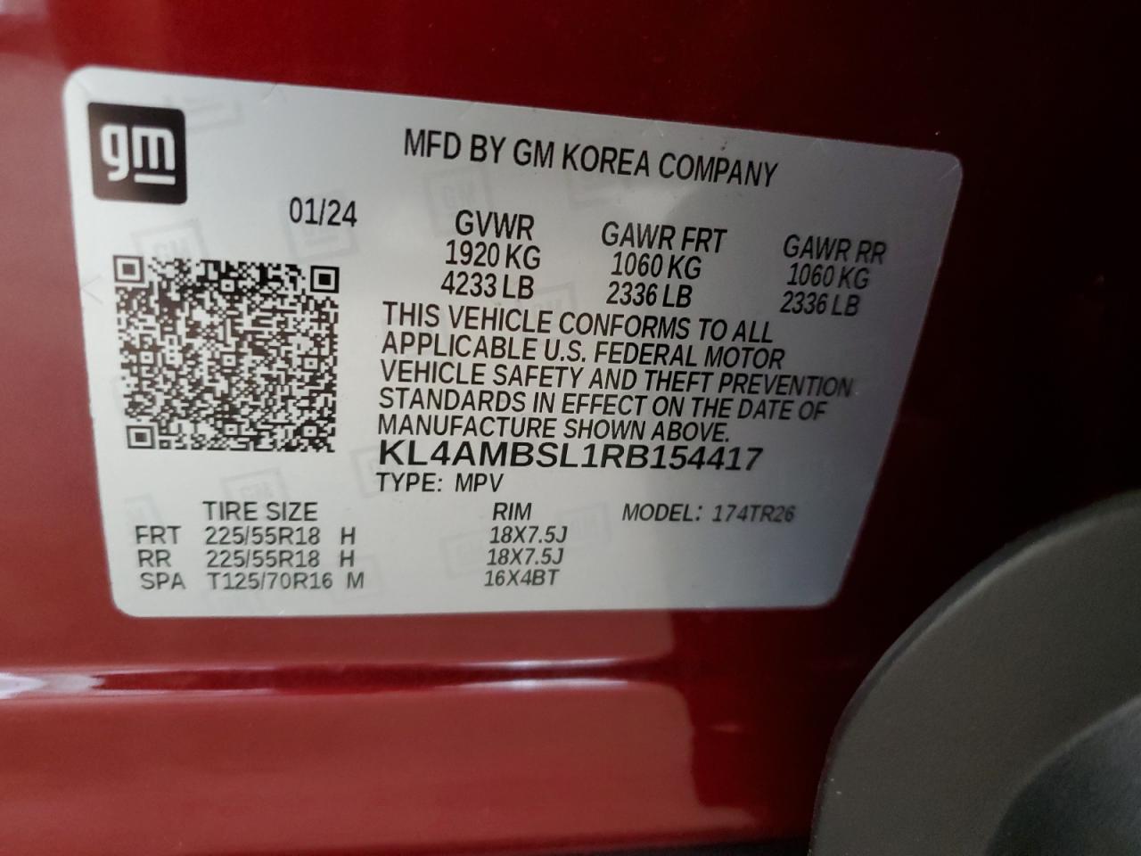 2024 BUICK ENCORE GX PREFERRED VIN:KL4AMBSL1RB154417