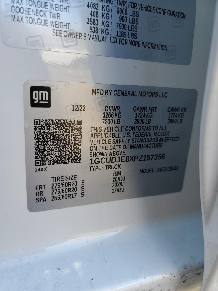 2023 CHEVROLET SILVERADO K1500 HIGH COUNTRY VIN:1GCUDJE8XPZ157356