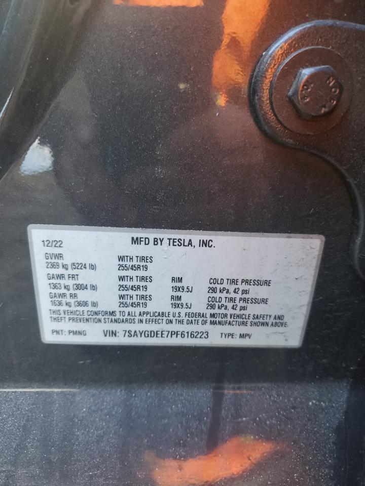 2023 TESLA MODEL Y  VIN:7SAYGDEE7PF616223