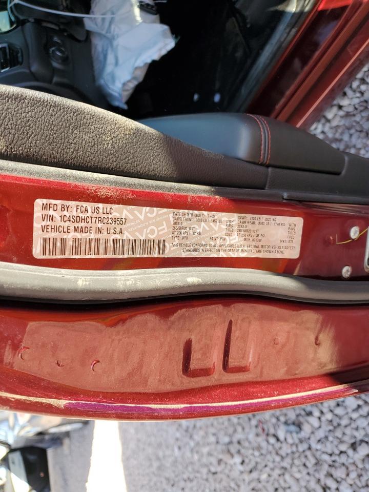 2024 DODGE DURANGO R/T VIN:1C4SDHCT7RC239557