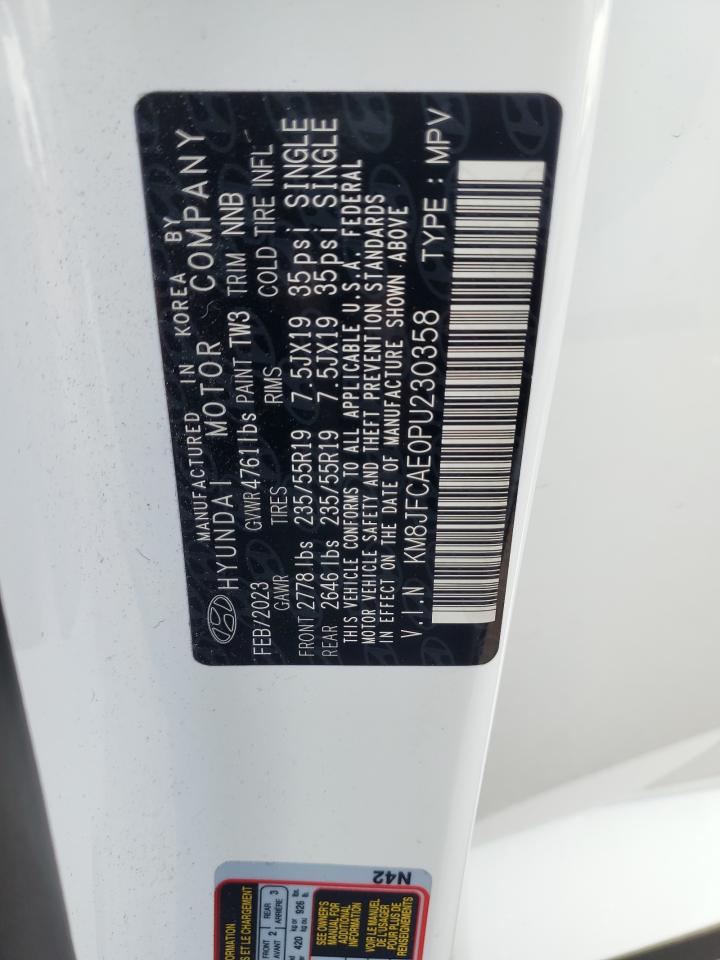 2023 HYUNDAI TUCSON N LINE VIN:KM8JFCAE0PU230358