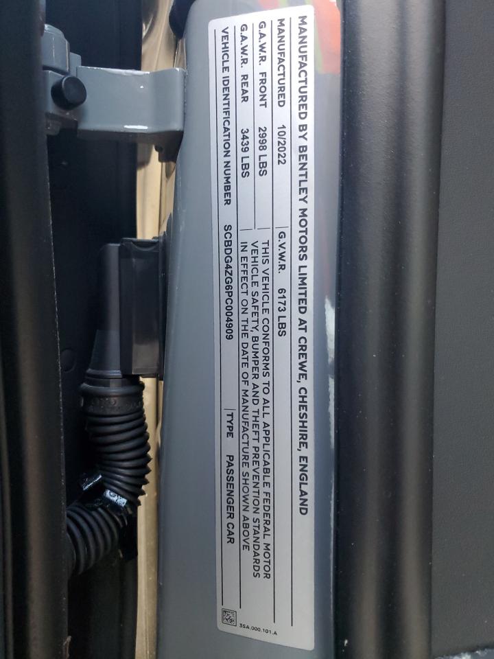 2023 BENTLEY CONTINENTAL GT VIN:SCBDG4ZG6PC004909