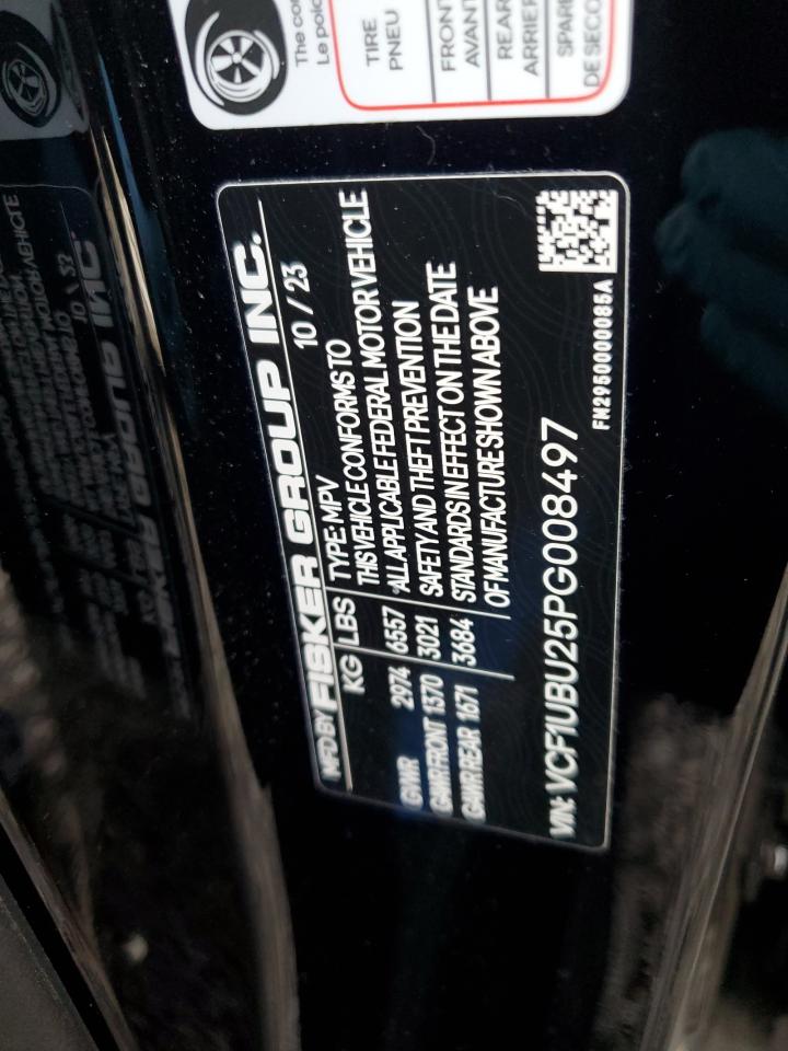 2023 FISKER INC. OCEAN ULTRA VIN:VCF1UBU25PG008497