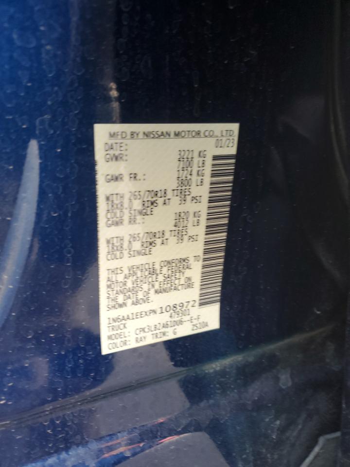 2023 NISSAN TITAN S VIN:1N6AA1EEXPN108972