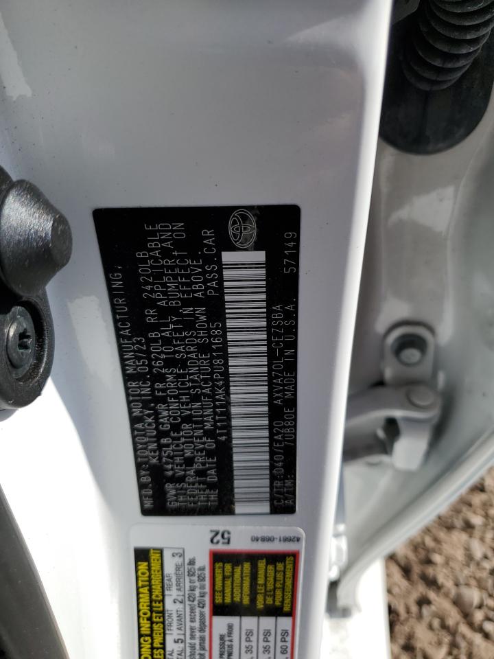 2023 TOYOTA CAMRY SE NIGHT SHADE VIN:4T1T11AK4PU811685