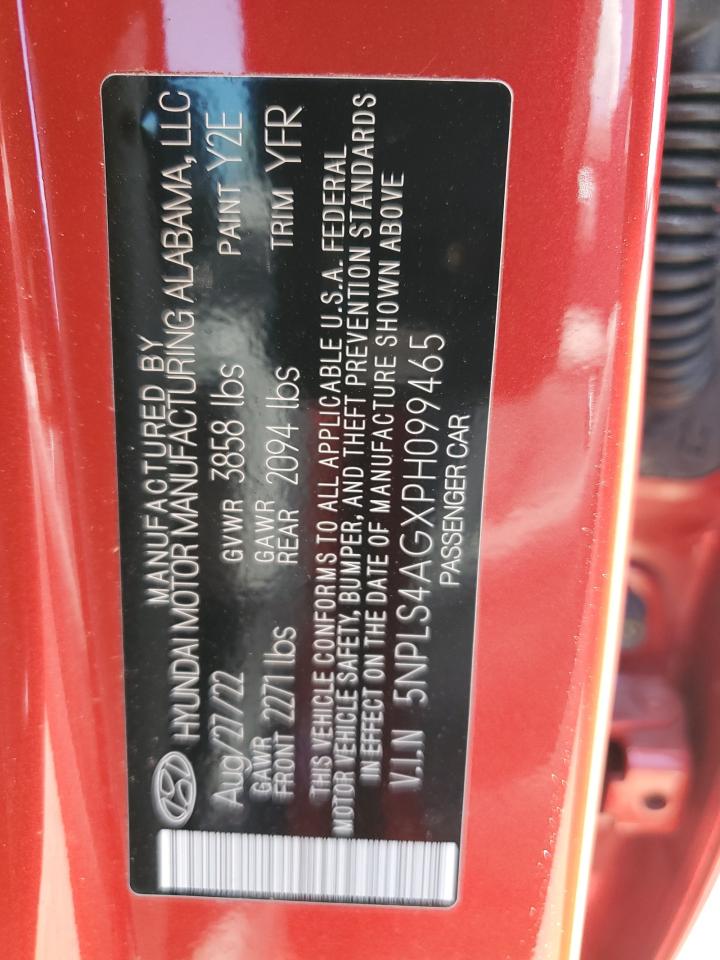 2023 HYUNDAI ELANTRA SEL VIN:5NPLS4AGXPH099465