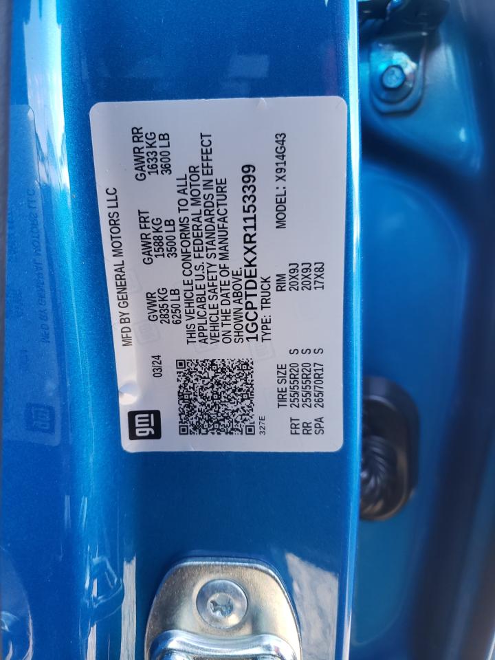 2024 CHEVROLET COLORADO Z71 VIN:1GCPTDEKXR1153399