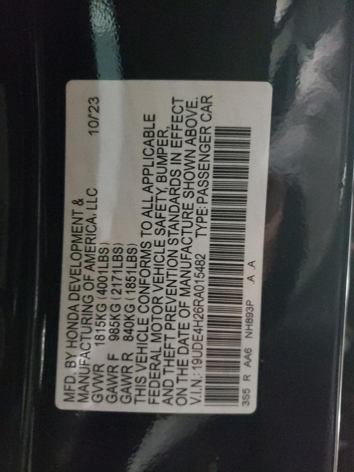 2024 ACURA INTEGRA  VIN:19UDE4H26RA015482