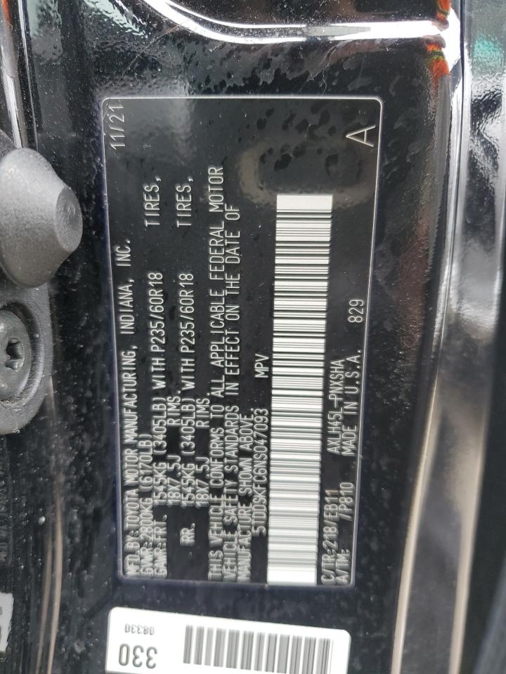 2022 TOYOTA SIENNA XSE VIN:5TDDSKFC6NS047093