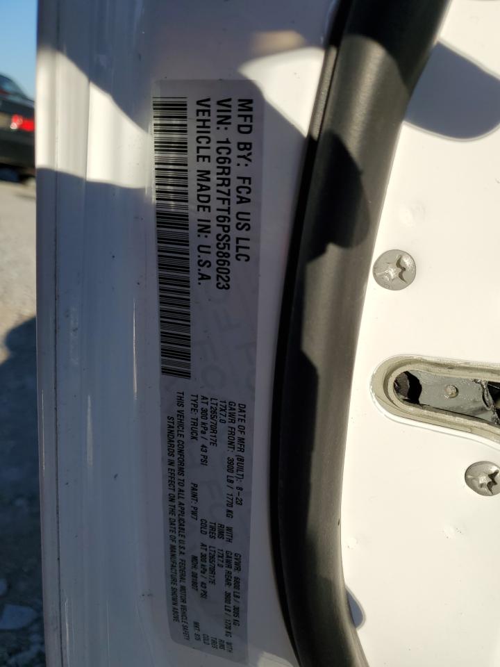 2023 RAM 1500 CLASSIC TRADESMAN VIN:1C6RR7FT6PS586023