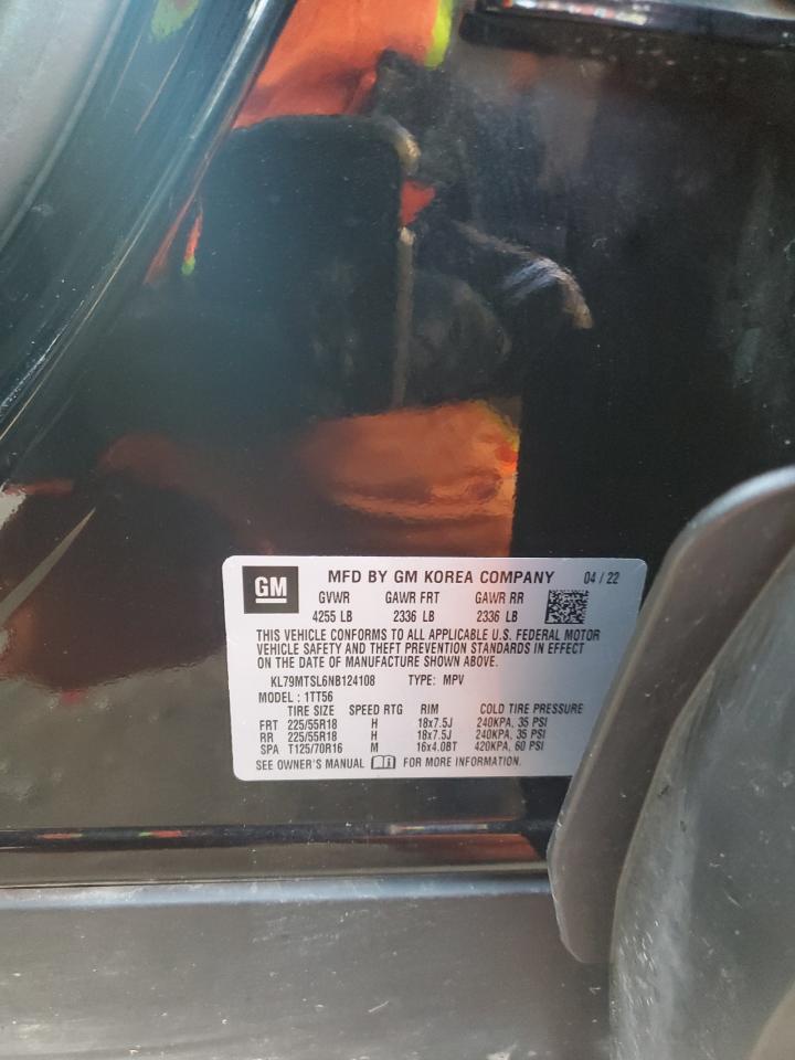 2022 CHEVROLET TRAILBLAZER RS VIN:KL79MTSL6NB124108