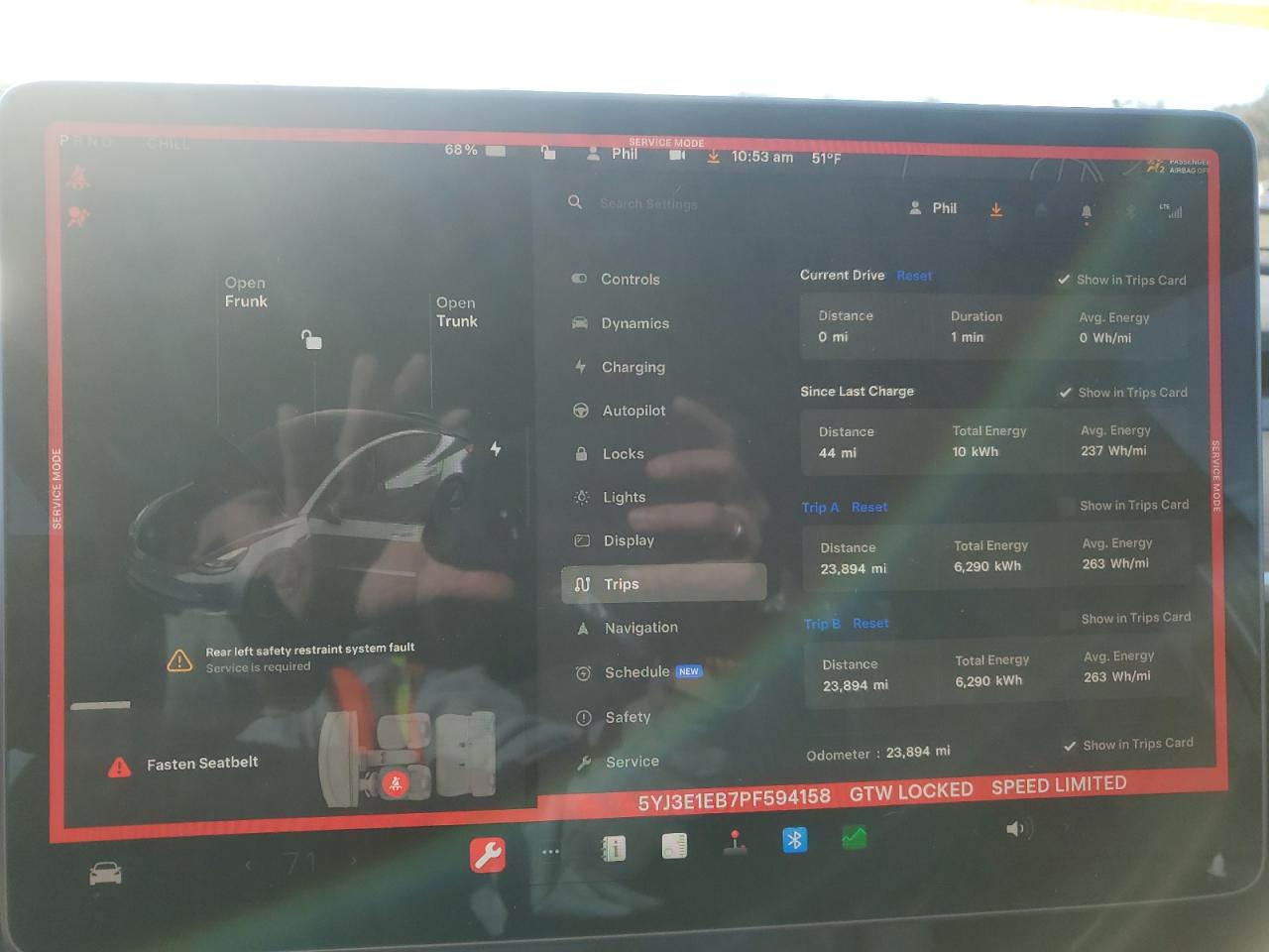 2023 TESLA MODEL 3  VIN:5YJ3E1EB7PF594158