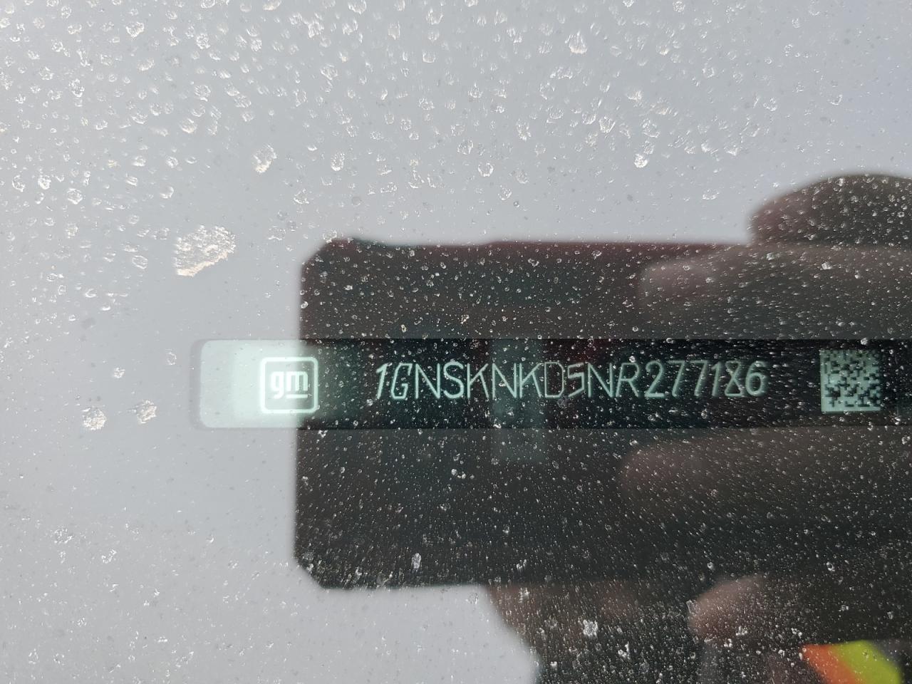 2022 CHEVROLET TAHOE K1500 LT VIN:1GNSKNKD5NR277186