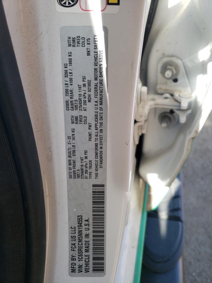 2022 RAM 1500 TRADESMAN VIN:1C6SRECM5NN194553