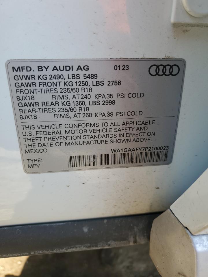 2023 AUDI Q5 PREMIUM 45 VIN:WA1GAAFY7P2100023
