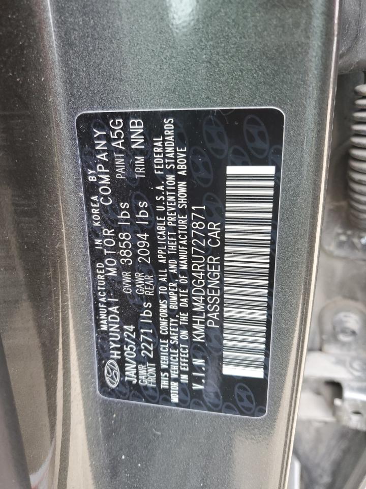 2024 HYUNDAI ELANTRA SEL VIN:KMHLM4DG4RU727871