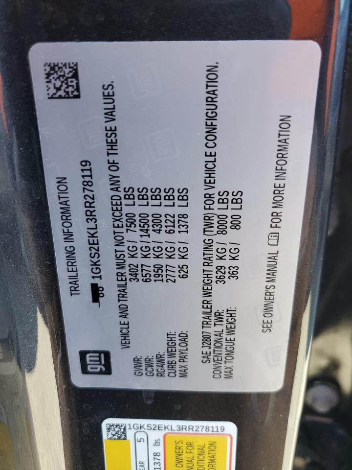 2024 GMC YUKON DENALI ULTIMATE VIN:1GKS2EKL3RR278119
