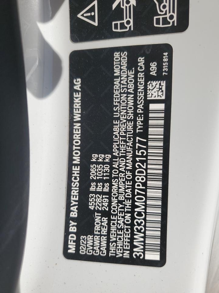 2023 BMW 230XI  VIN:3MW33CM07P8D21577