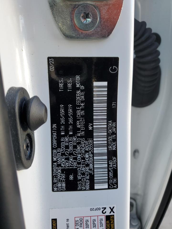 2023 LEXUS GX 460 VIN:JTJAM7BX4P5355081