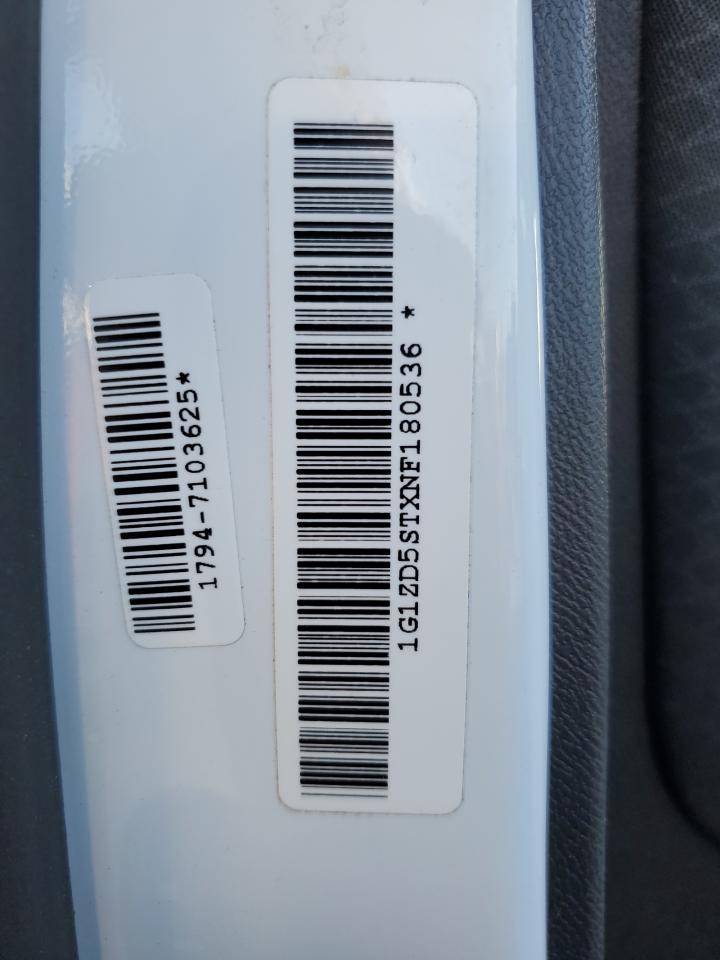 2022 CHEVROLET MALIBU LT VIN:1G1ZD5STXNF180536