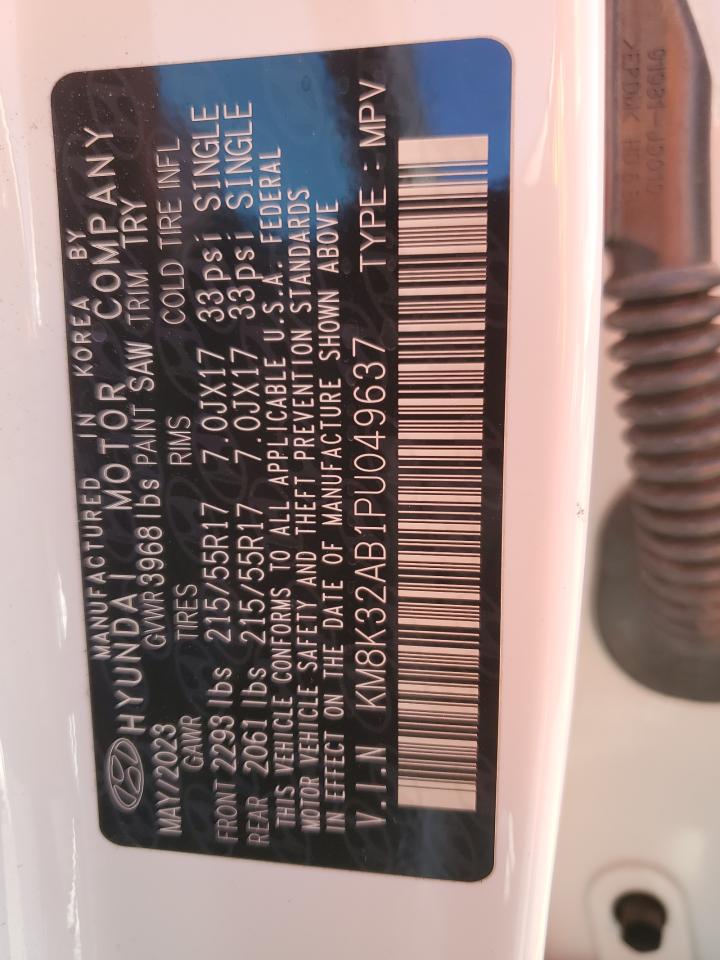 2023 HYUNDAI KONA SEL VIN:KM8K32AB1PU049637