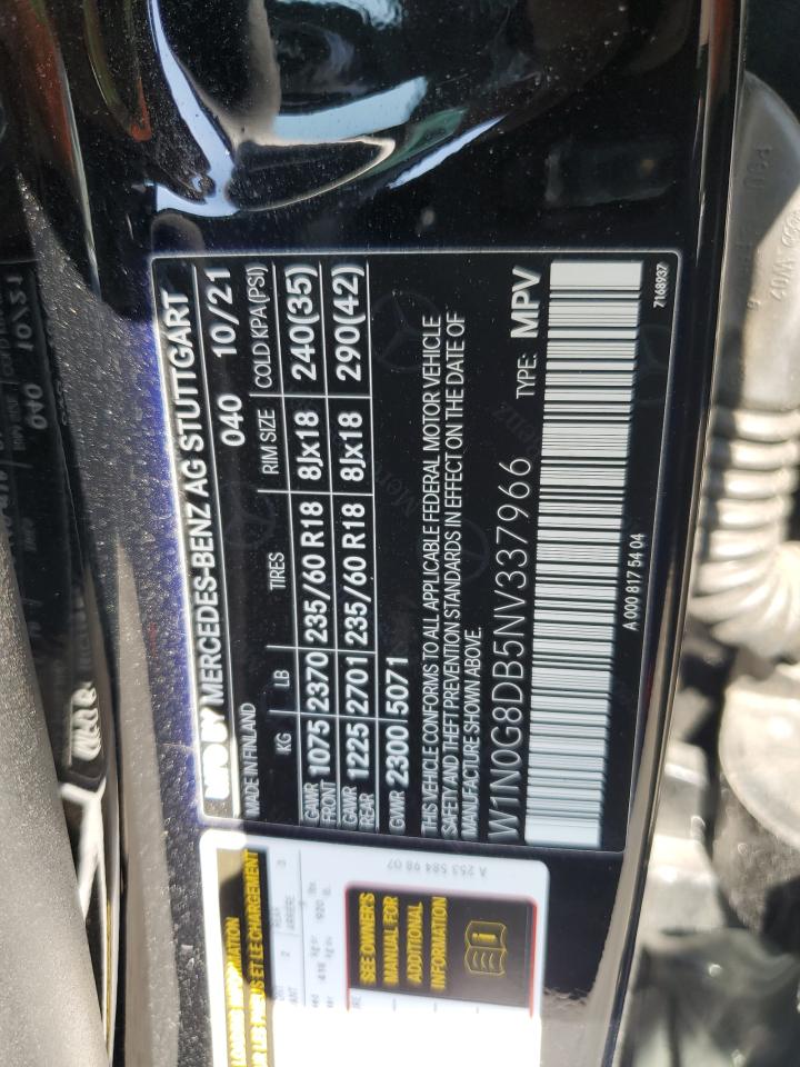 2022 MERCEDES-BENZ GLC 300 VIN:W1N0G8DB5NV337966