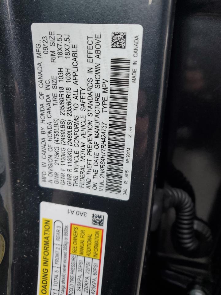 2024 HONDA CR-V EXL VIN:2HKRS4H77RH424737