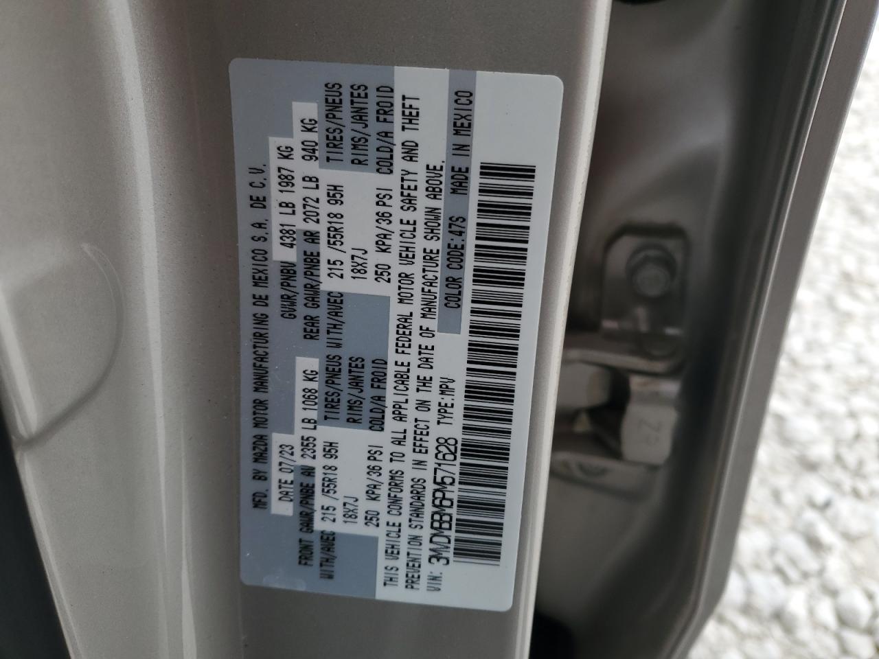 2023 MAZDA CX-30 SELECT VIN:3MVDMBBM6PM571628