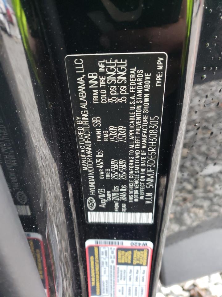 2024 HYUNDAI TUCSON SEL VIN:5NMJF3DE5RH308305