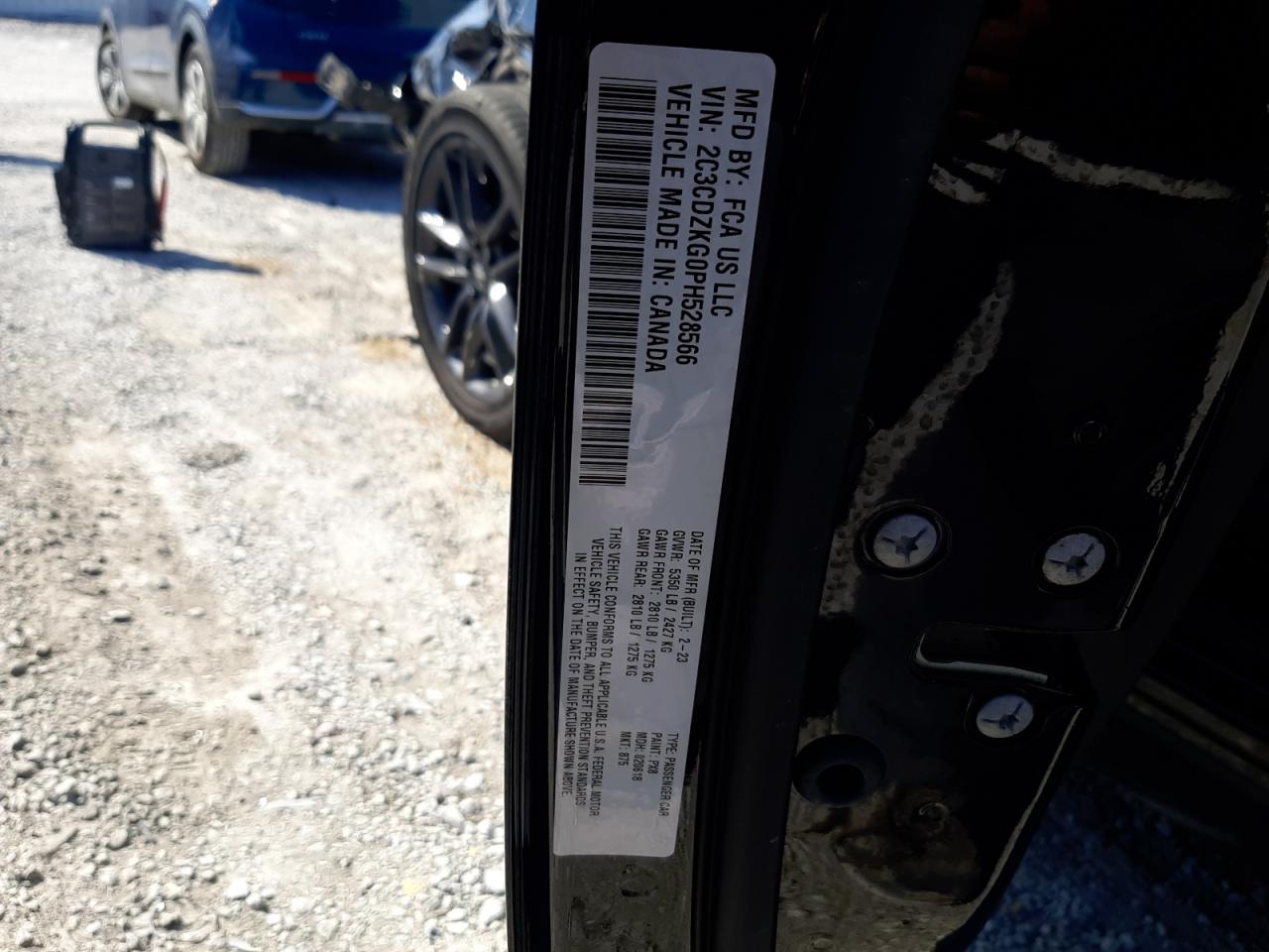 2023 DODGE CHALLENGER GT VIN:2C3CDZKG0PH528566