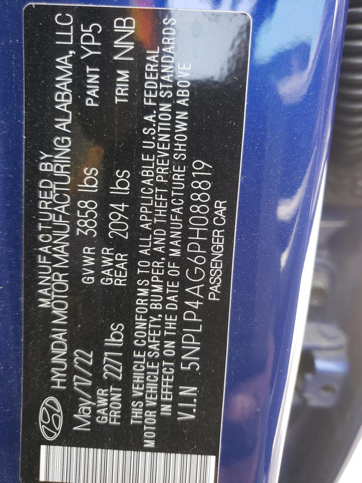 2023 HYUNDAI ELANTRA LIMITED VIN:5NPLP4AG6PH088819