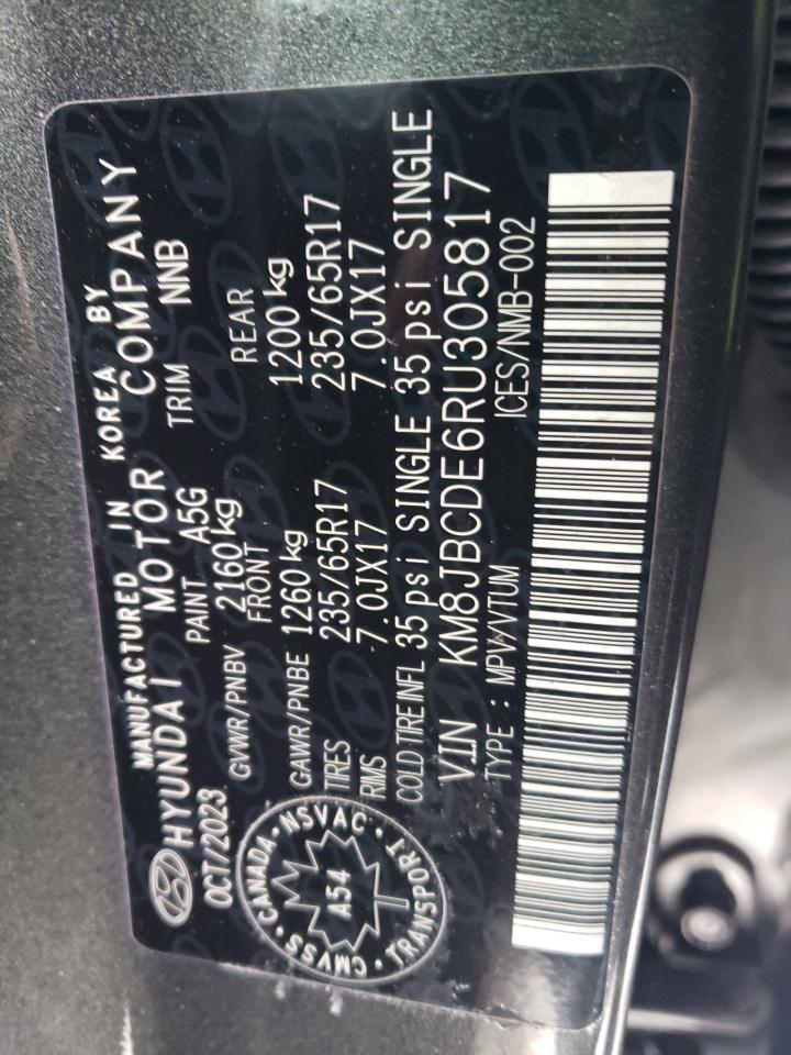 2024 HYUNDAI TUCSON SEL VIN:KM8JBCDE6RU305817