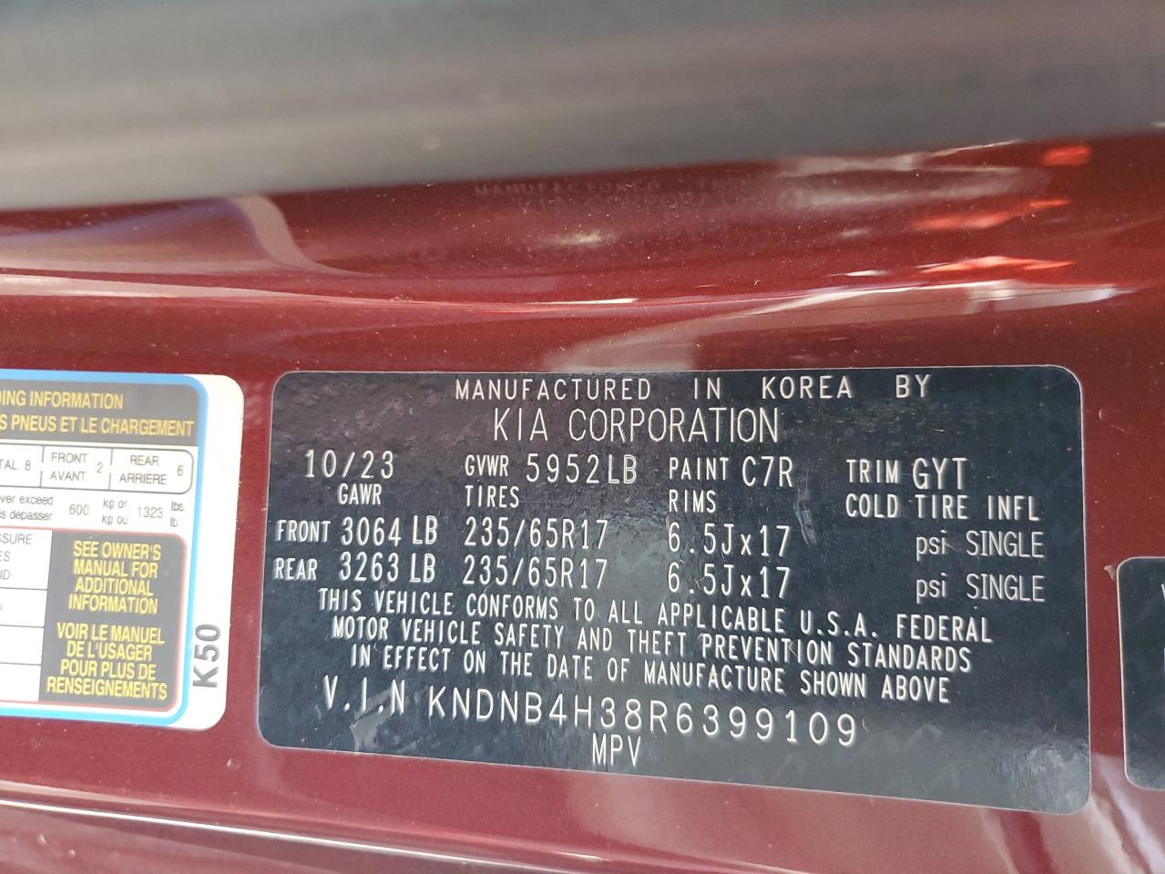 2024 KIA CARNIVAL LX VIN:KNDNB4H38R6399109