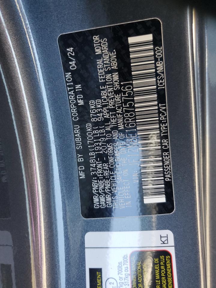 2024 TOYOTA GR 86 PREMIUM VIN:KNDPM3AC1M7897159