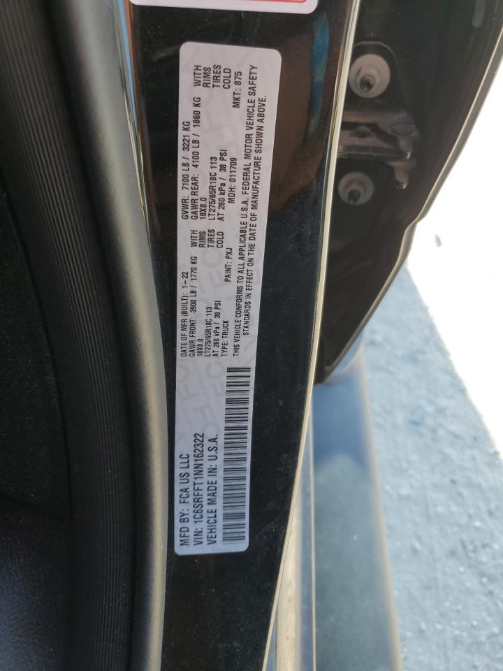 2022 RAM 1500 BIG HORN/LONE STAR VIN:1C6SRFFT1NN162322