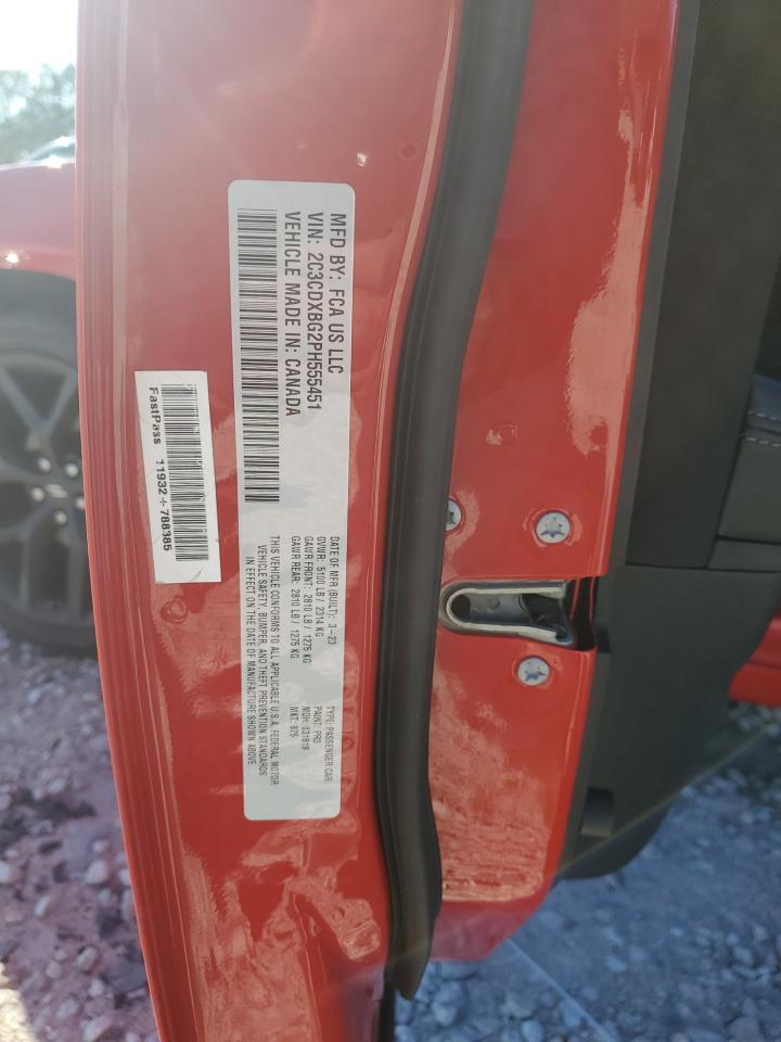 2023 DODGE CHARGER SXT VIN:2C3CCAGG9JH165415