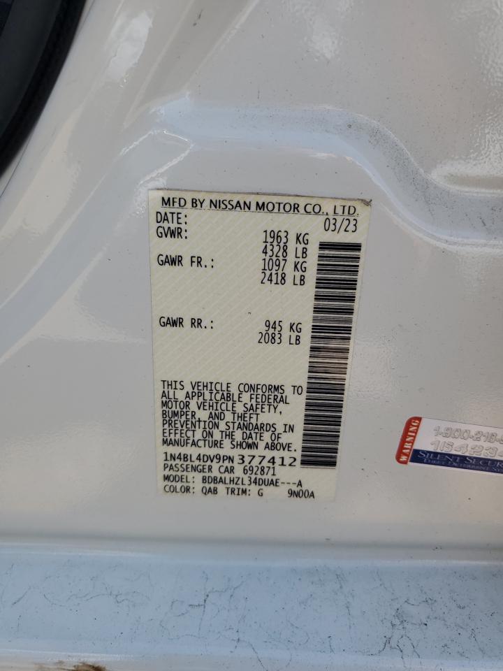 2023 NISSAN ALTIMA SV VIN:1N4BL4DV9PN377412