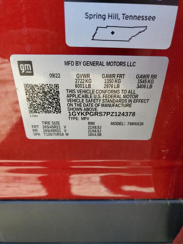 2023 CADILLAC XT6 SPORT VIN:1GYKPGRS7PZ124378