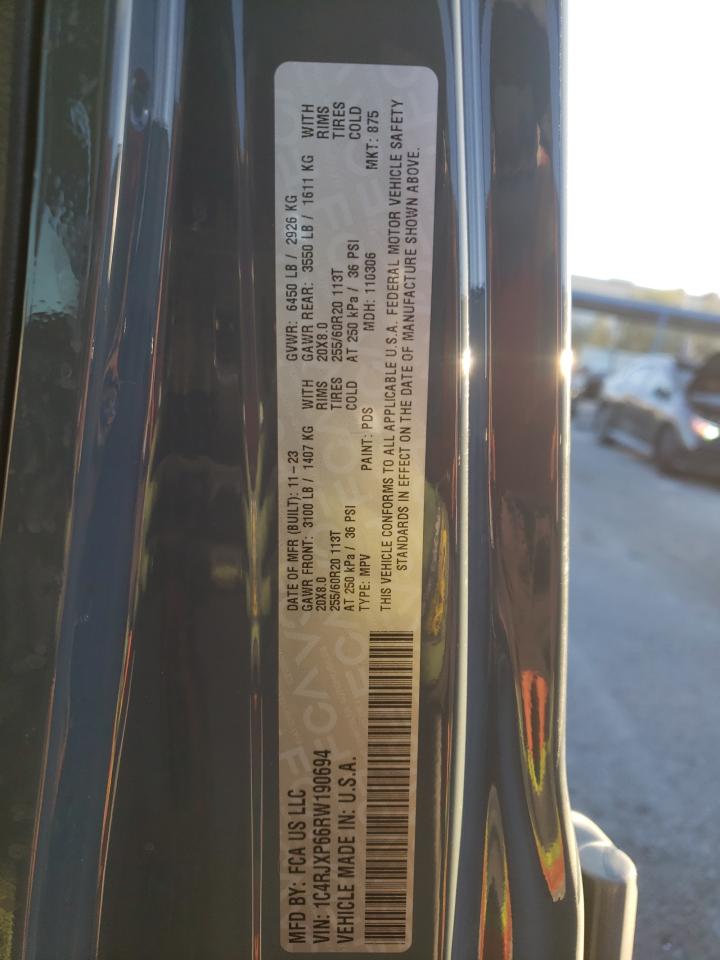 2024 JEEP WRANGLER SAHARA 4XE VIN:1C4RJXP66RW190694