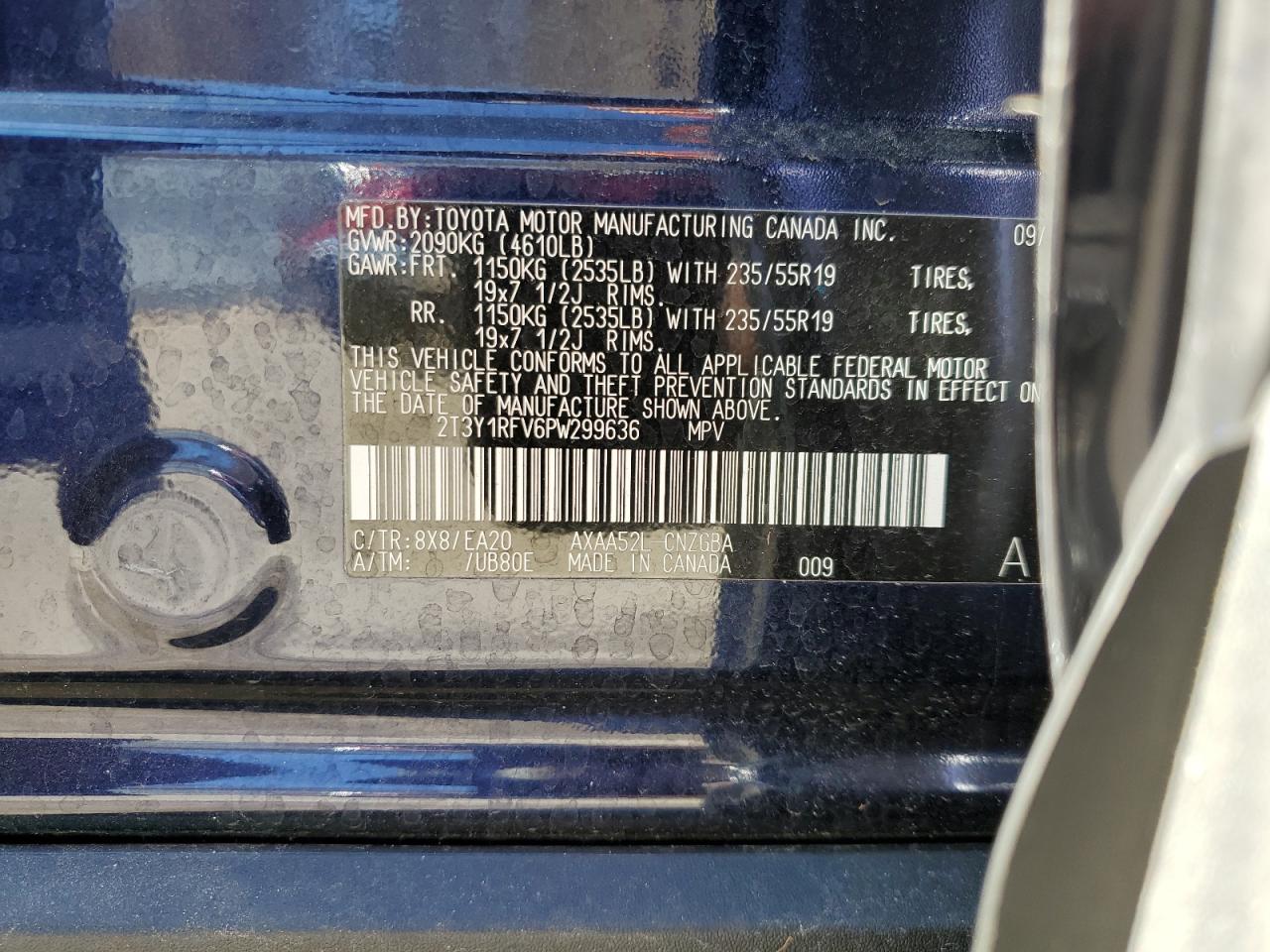 2023 TOYOTA RAV4 LIMITED VIN:2T3Y1RFV6PW299636