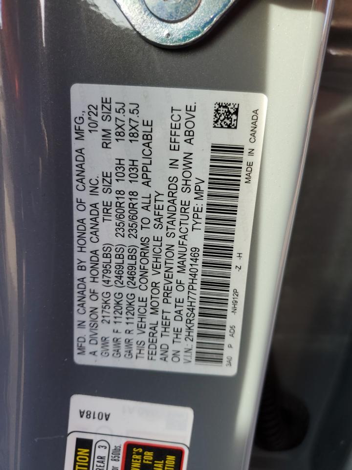2023 HONDA CR-V EXL VIN:2HKRS4H77PH401469