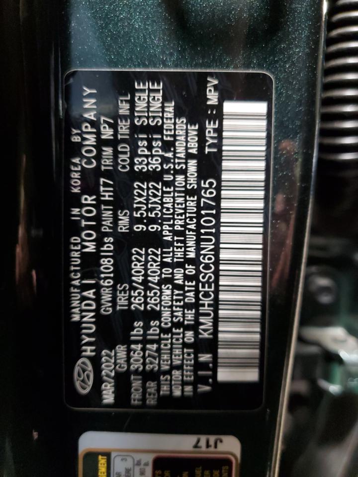 2022 GENESIS GV80 BASE VIN:KMUHCESC6NU101765