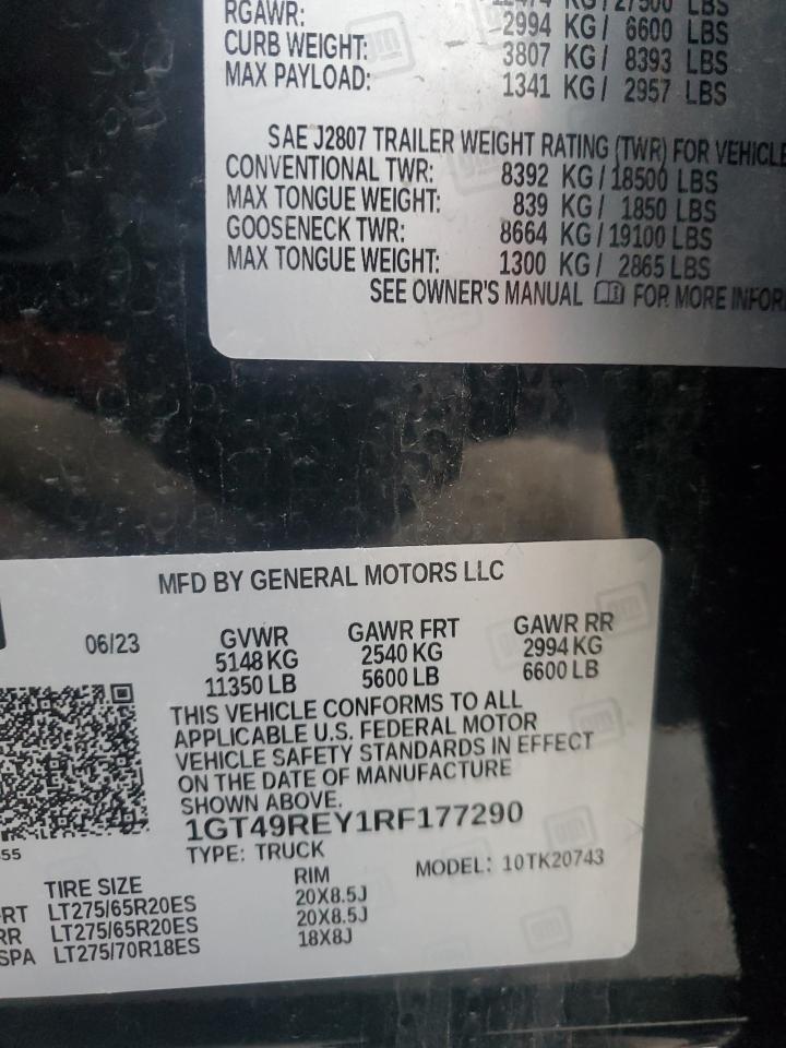 2024 GMC SIERRA K2500 DENALI VIN:1GT49REY1RF177290