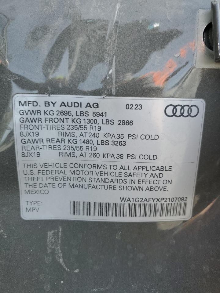 2023 AUDI Q5 E PREMIUM 55 VIN:WA1G2AFYXP2107092